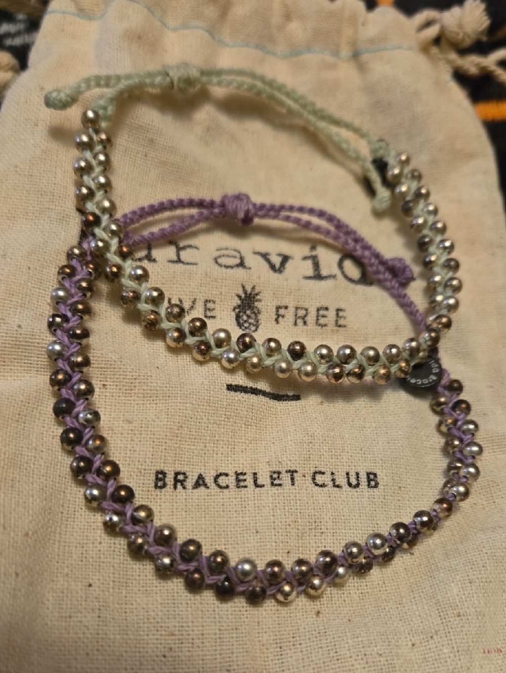 Pura Vida Lavender and Mint Beaded Bracelets Set